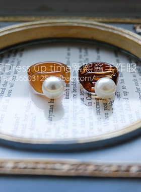 熙熙双色叉子造型日本风戒指珍珠