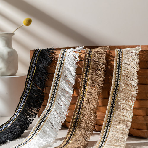 金丝织带窗帘民族风布料流苏花边