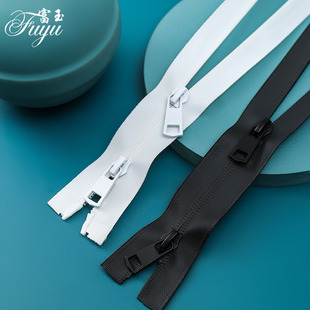 防水双向双开长款拉链条羽绒服外套冲锋衣尼龙高档长专用拉锁双头