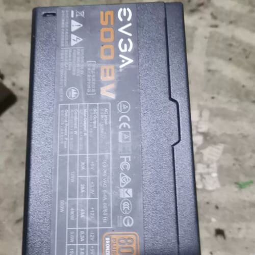 议价EVGA 500BV铜牌电源，额定功率500W，正常使用，無