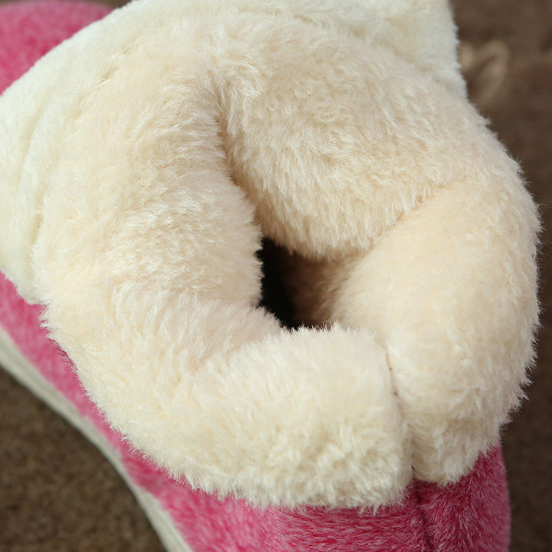 Pantoufles enfants en suède pour hiver - semelle plastique - Ref 1006978 Image 4