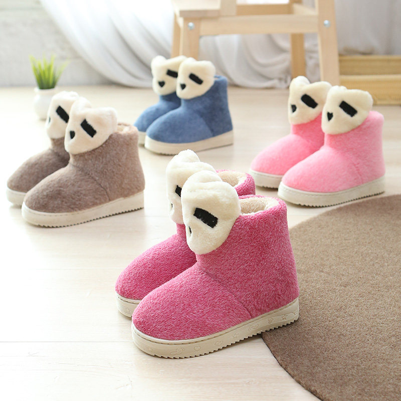 Pantoufles enfants en suède pour hiver - semelle plastique - Ref 1006978 Image 5