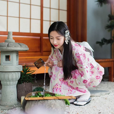 日本和服浴衣四季手鞠樱改良款女