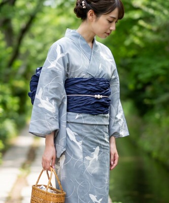 日单浴衣日本传统款和服YUKATA棉麻质地少女连衣裙202606161