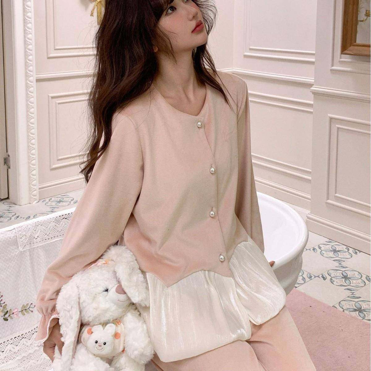 秋冬新款睡衣女海岛绒荷叶边少女甜美氛围感喇叭袖宫廷风家居服,女士内衣/男士内衣/家居服,睡袍/浴袍,淘宝优惠券,粉丝福利购,淘宝优惠卷