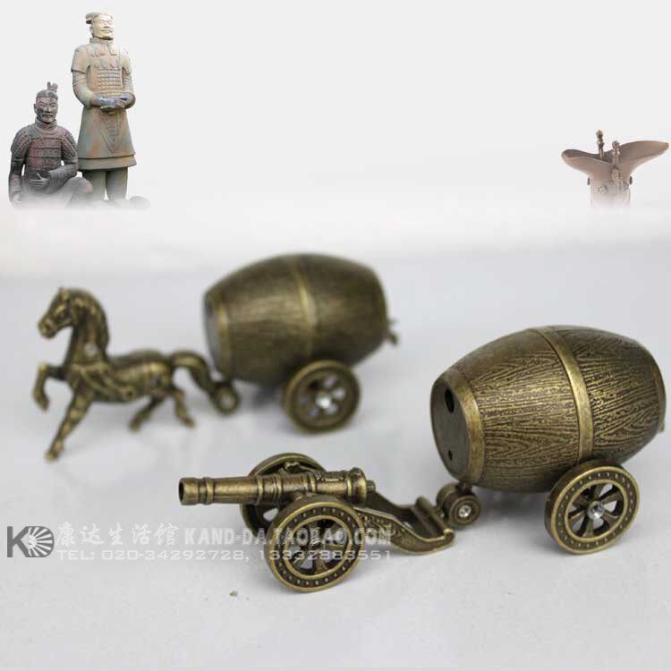 包邮创意马车 大炮酒桶造型打火机 家居摆设 明火 可充气打火机
