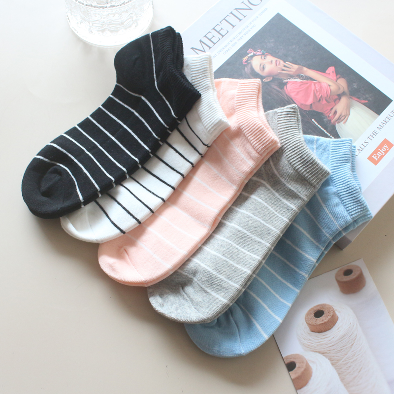 简约款夏季女纯棉浅口短袜