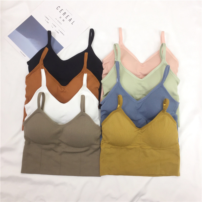 无钢圈美背小吊带舞蹈服装女内搭瑜伽背心内衣现代舞古典舞练功服