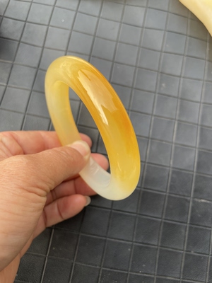 云南龙陵天然黄龙玉山筋料老料手镯60*13.5*11mm