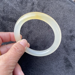 龙陵天然黄龙玉山筋料圆条手镯58 9mm