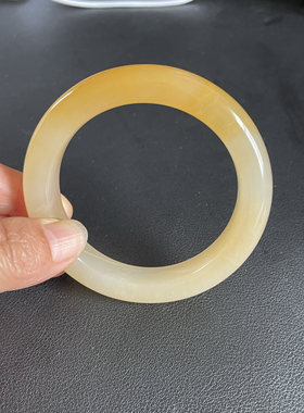 云南龙陵天然黄龙玉山筋料老料手镯59*16*10mm材质油润细腻