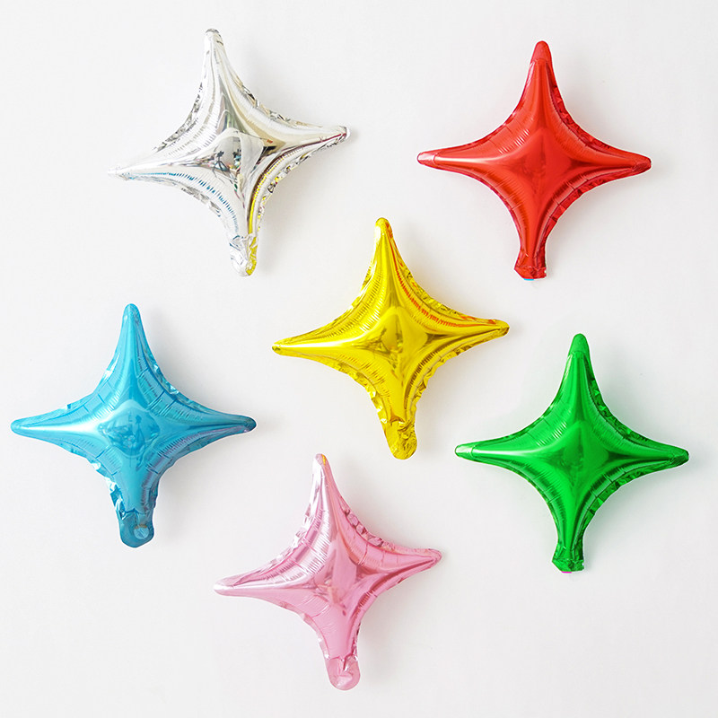 10寸四角星星气球宝宝生日派对婚礼婚房圣诞节墙面装饰布置光芒星