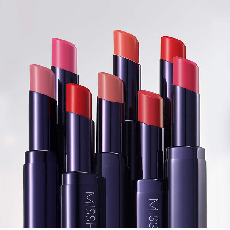 韩国Missha谜尚幻金凝彩盈亮透润唇膏口红苹果红 珊瑚色滋润保湿