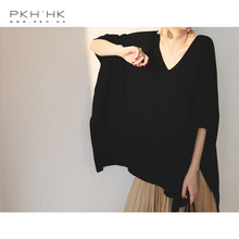 PKH.HK 春新品 自留时髦感 丝光羊毛大件式廓形V领重量级上衣