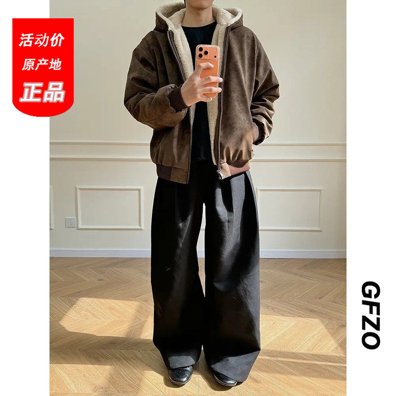 冬季加绒加厚仿兔毛连帽棉服外套