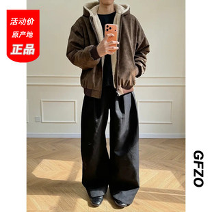 一件过冬~PU皮座山雕棉衣男女款冬季加绒加厚仿兔毛连帽棉服外套