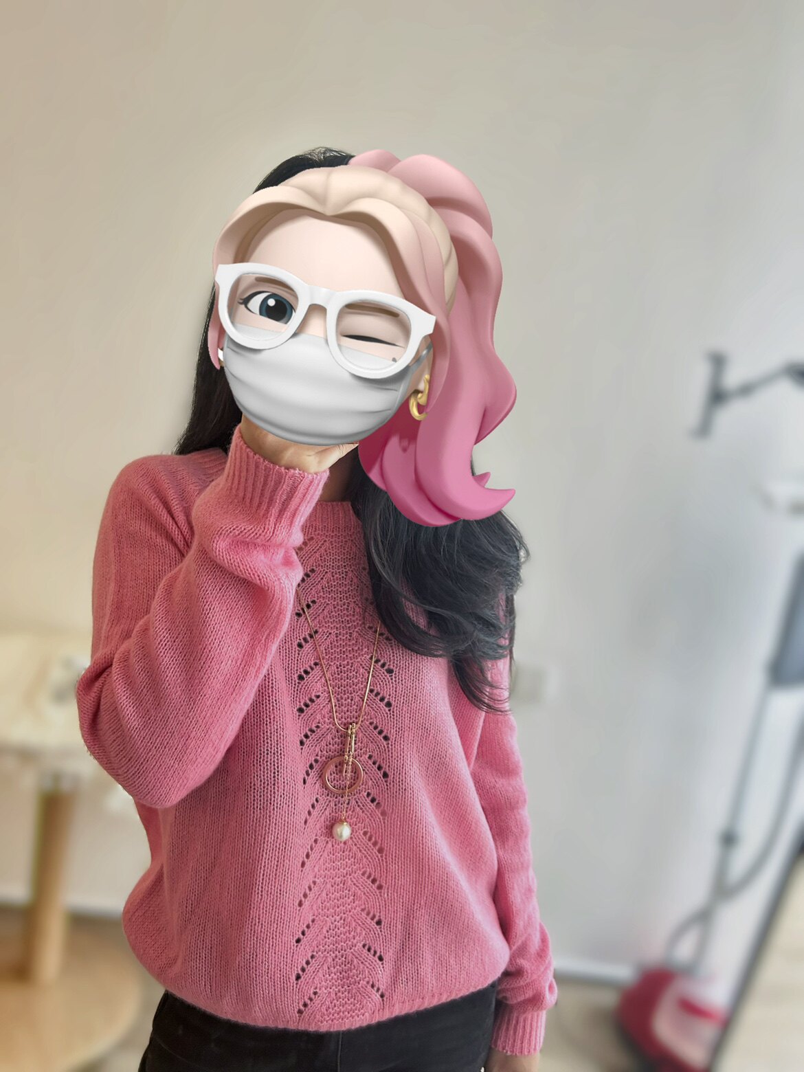 超美!超软糯羊绒镂空圆领针织毛衣女玫粉色显白减龄上衣慵懒毛衣