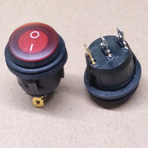 KCD1-105圆形船型开关带灯三脚两档银触点红灯开关防水防油圆开关