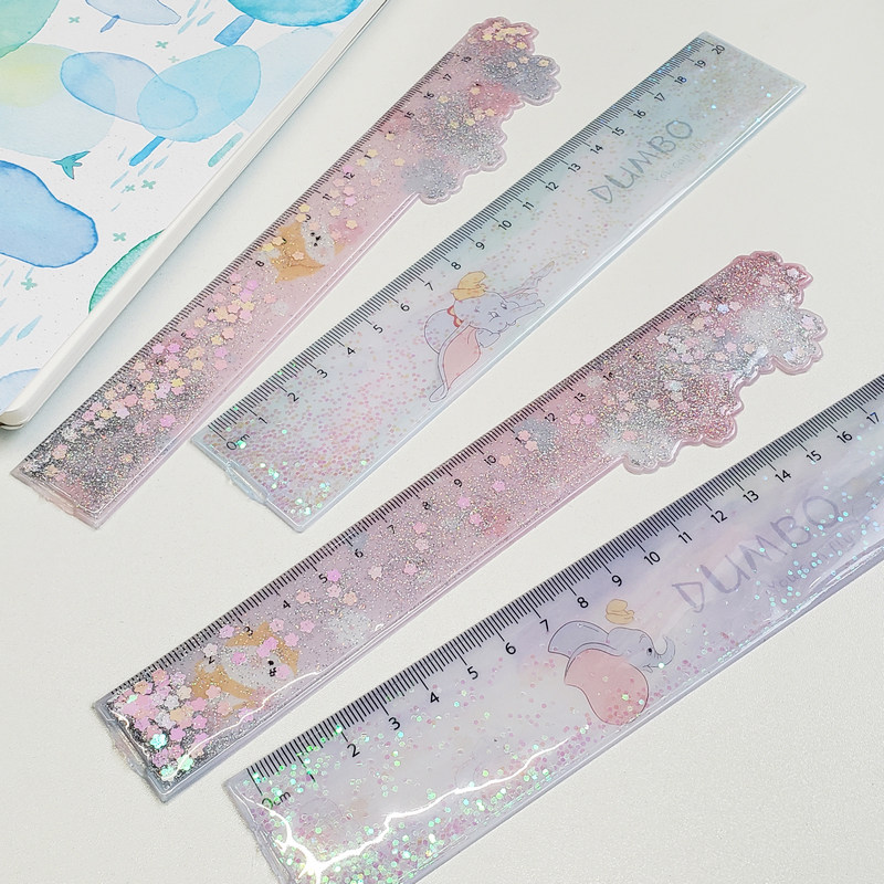 流沙尺子学生文具随身可爱卡通ins风书签创意入油直尺多功能网红