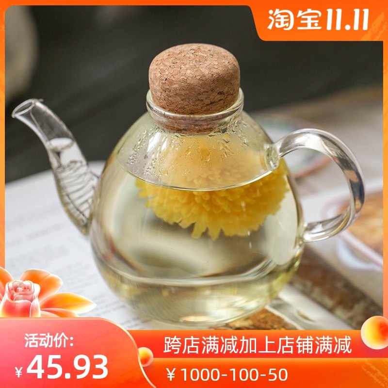 软木塞壶家用玻璃茶壶耐高温加厚泡茶壶功夫红茶加热耐热日式水壶|ruв категории посуда, чайный сервиз, чайник - от Buy2taobao.com для оказания профессиональной услуги покупки агента Taobao