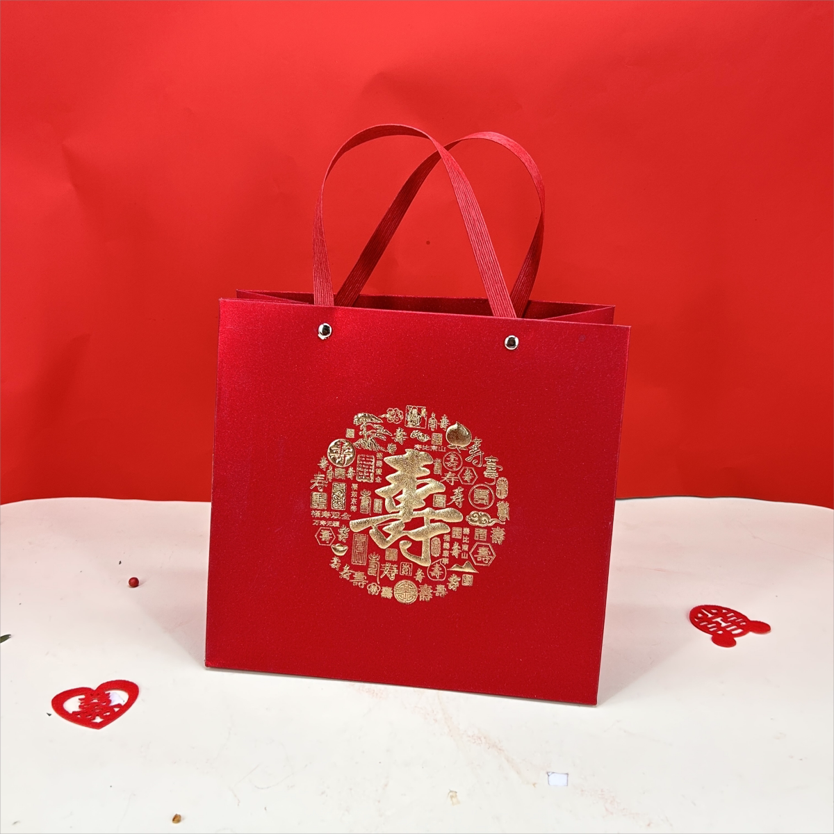 老人过寿回礼礼品袋寿比南山包装