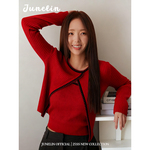 六月林 韩版氛围感针织开衫背心叠穿两件套设计感独特小众百搭女