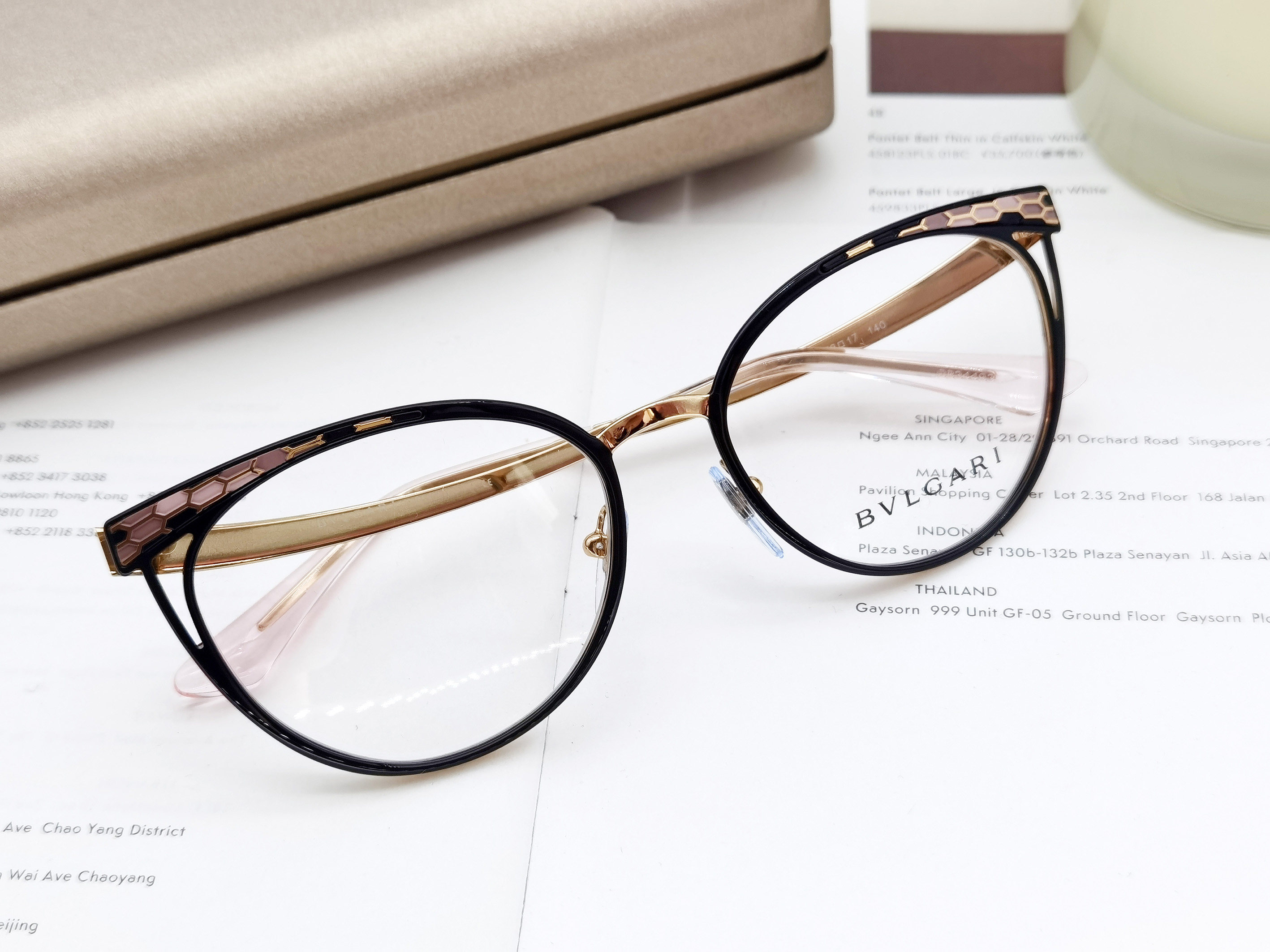 现货bvlgar i宝格丽bv 2186 近视女士猫眼新款光学框架眼镜架