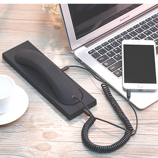 电话听筒耳机 外接式 通用VIVO华为iphone14 苹果外接手机话筒座机