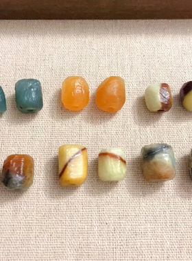 03特惠福利天然岫玉随形桶珠藏风蛇纹石花玉锤纹柔光工艺多色系