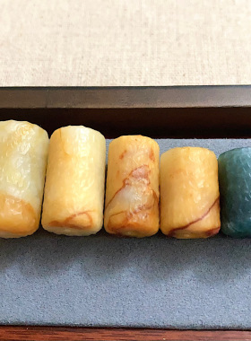 01天然岫玉桶珠蛇纹石花玉锤纹柔光工艺项链吊坠手牌包挂配珠更新