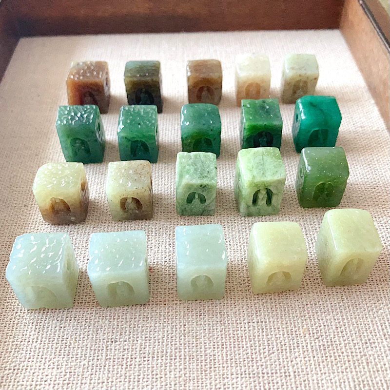 天然和田玉悟道三通锤纹老光工艺红糖桂花且末奶蓝黄口碧玉独龙玉