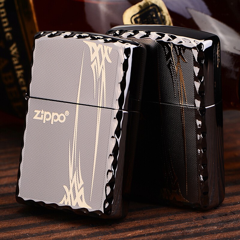 打火机zippo正版镀金黑冰兰草节节高zoop防风男限量zppo原装正品