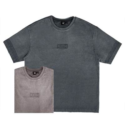 代购 24ss KITH KSUBI Tate联名BOX LOGO重水洗做旧男女短袖T恤