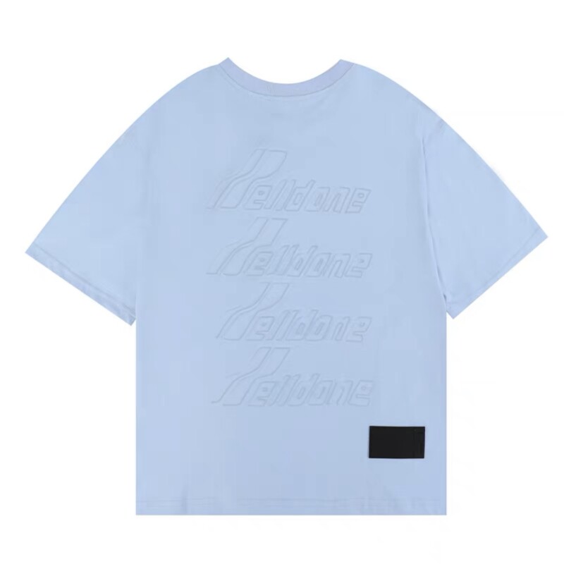 welldone 春夏新款背后弹幕压纹浮雕立体字母印花短袖t恤男女同款