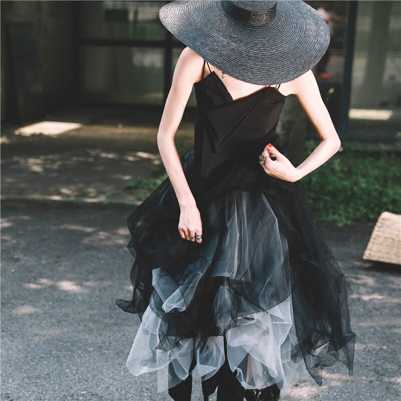 Retro Paige David skirt Irregular Diablo Gradient Cold Pendulum Long skirt Yarn skirt spring and autumnin the Women's clothing/Boutique , Skirts  category - from Buy2taobao.com to provide professional Taobao agent buy service