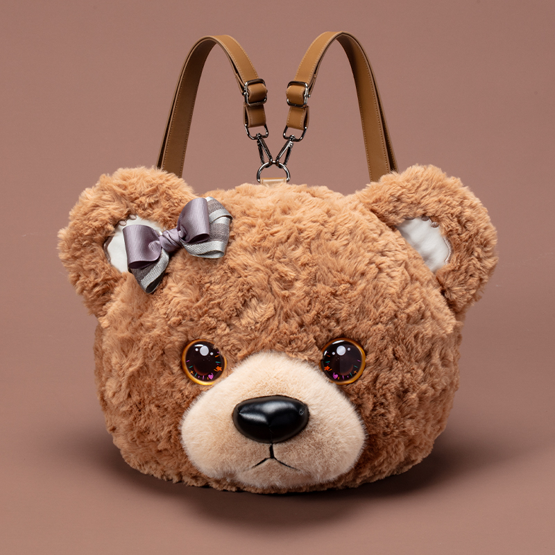 大脸猫背包双肩背包玩偶斜挎包儿童书包毛绒玩具三花猫熊猫花花