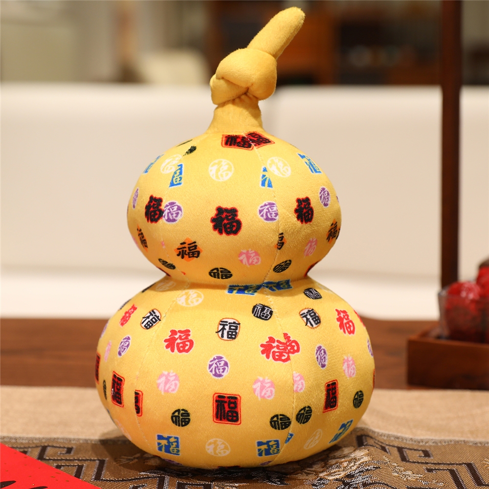 彩色小葫芦毛绒玩具五福临门福禄