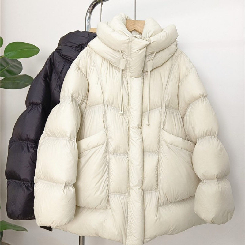 Missfofo泡芙羽绒服女中长款2025冬新加厚超轻云朵感90白鸭绒外套