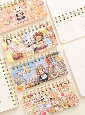 有熊12月新品【周计划本】weekly plan龙年手帐日程周计划线圈本