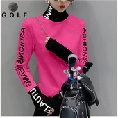服装 新款 高领春秋冬保暖高弹力打底衫 长袖 Golf球衣服 高尔夫女装