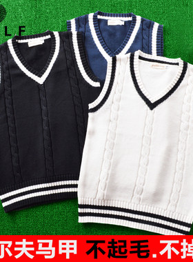 初秋高尔夫马甲韩国女毛衣背心女款golf服装针织外套保暖V领外套