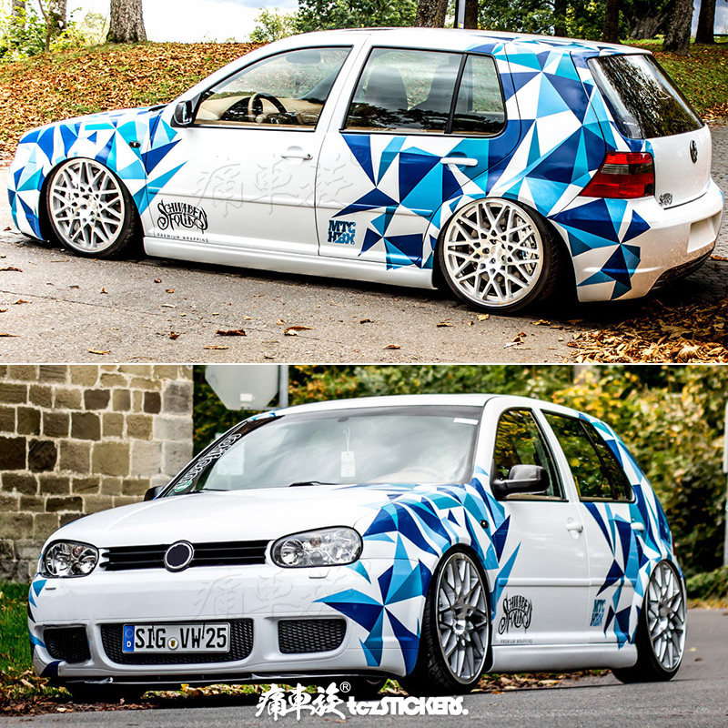 适用于大众高尔夫7 6 4车贴拉花 mk4车身装饰改装汽车贴贴纸贴膜