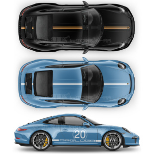 个性 饰改装 汽车贴纸贴膜 Heritage车贴拉花车身装 适用于保时捷911