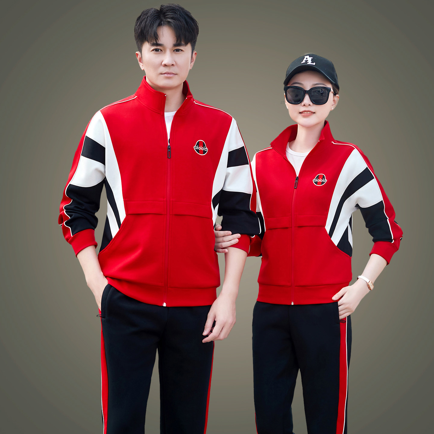 卫衣男春秋2026新款情侣运动套装男女休闲运动服跑步长裤子两件套