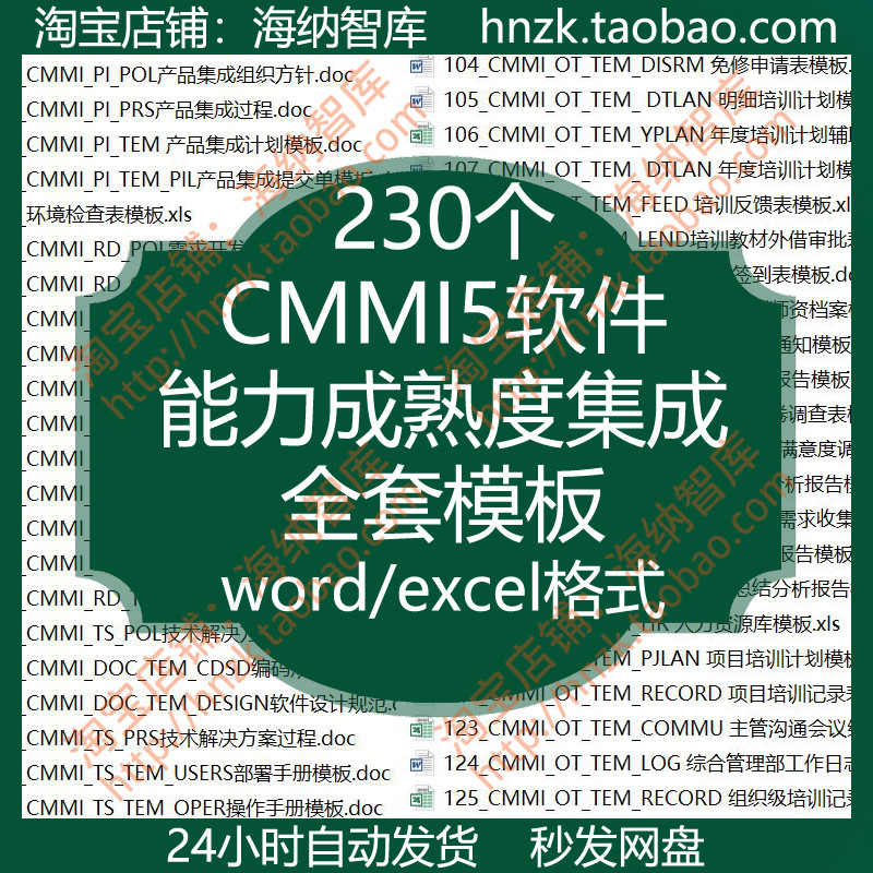 CMMI5软件能力成熟度集成模板CMMI工程过程管理项目需求设计测试