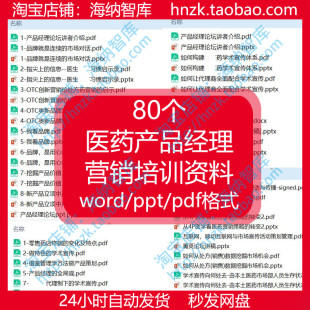 医药行业产品经理营销资料零售药店代理商市场销售业务OTC终端