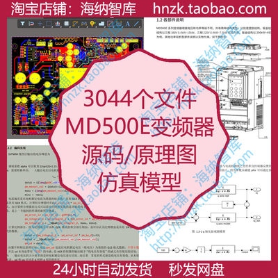 MD500E变频器源码原理图Matlab仿真模型SMO算法解析SVC源代码FOC