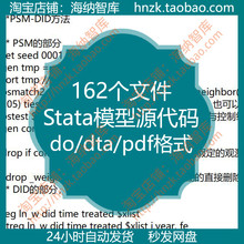 Stata模型源代码源码PSM断点DID回归数据处理do空间计量程序命令