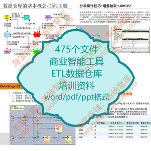 商业智能工具ETL数据仓库资料IBM DataStage流程流图数据库过程