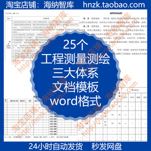 工程测量测绘三大体系文档模板任命书保密管理制度自查表成果台账